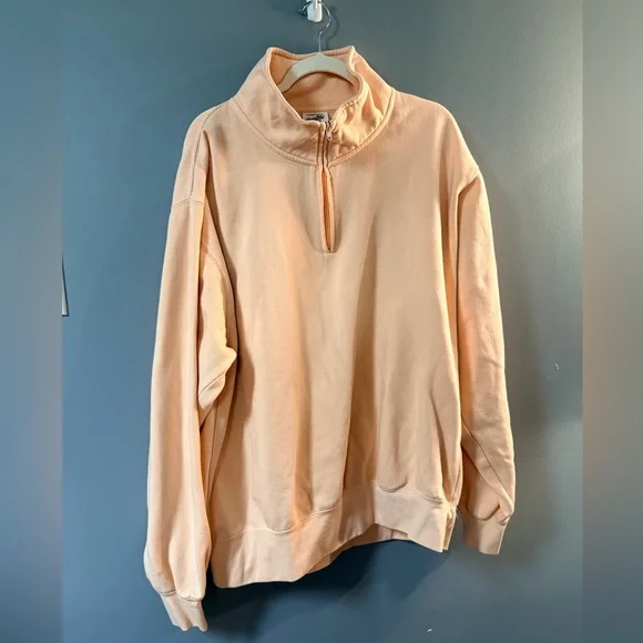 Pacific & Co Quarter-Zip Sweatshirt – Peach | 2X - Picture 2 of 4